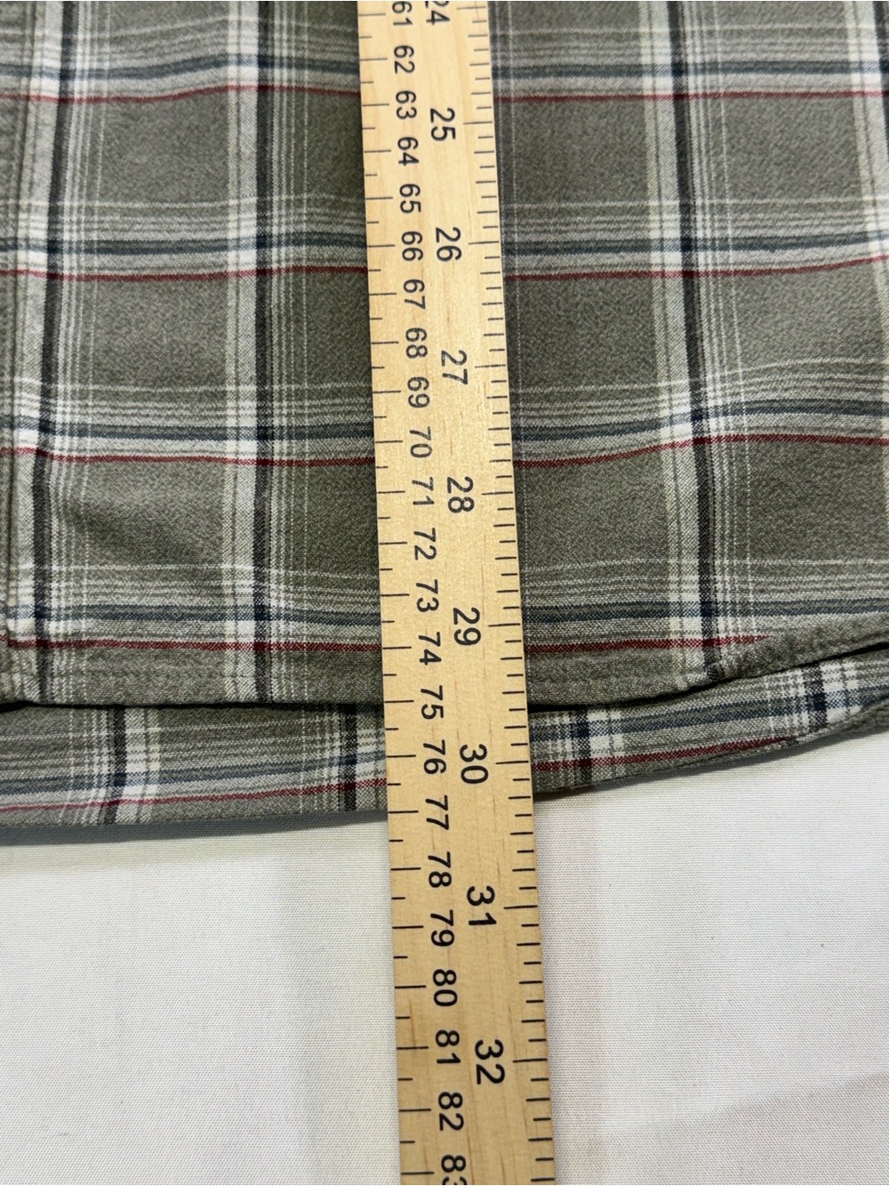 Plaid Short-Sleeve Button-Down Shirt in Olive and Gray - Picture 3 of 11